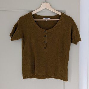 Madewell Textured Olive Top, Size XS